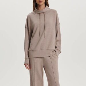 Varley Oakdale Drawstring Sweatshirt in Taupe Marl